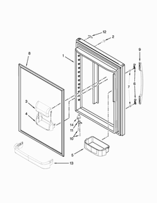 Refrigerator Door Parts Diagram and Parts List for MBF1958XEB3  Maytag Refrigerator