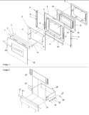 Oven Door and Storage Door Diagram and Parts List for ARG7600CC P1143387NCC Amana Range