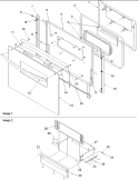 Oven Door and Storage Door Diagram and Parts List for ARG7302WW P1143337NWW Amana Range