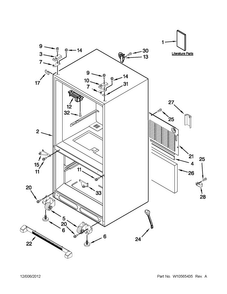 Cabinet Parts Diagram and Parts List for MFF2258VEW7  Maytag Refrigerator
