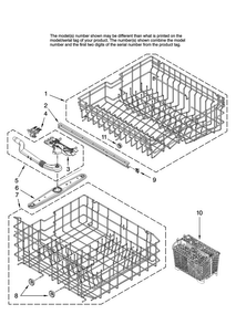 Upper And Lower Rack Parts Diagram and Parts List for MDBH965AWS41  Maytag Dishwasher
