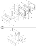 OVEN DOOR AND STORAGE DOOR Diagram and Parts List for ARG7303WW P1143392NWW Amana Range