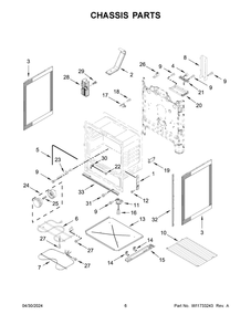 Chassis Parts Diagram and Parts List for AER6303MFB6  Amana Range
