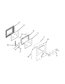 Door Parts Diagram and Parts List for MGR8700DW0  Maytag Range