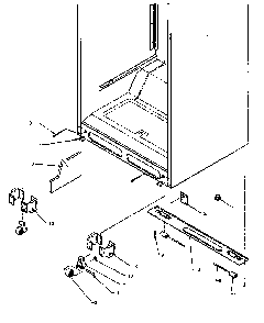 Cabinet Bottom Diagram and Parts List for TK21R3L-P1189001WL  Amana Refrigerator