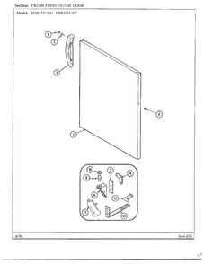 Fresh Food Outer Door Diagram and Parts List for HMG-191367  Admiral Refrigerator