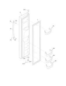 Freezer Door Diagram and Parts List for CRSH268MB6  Crosley Refrigerator