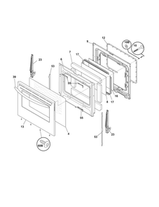Door Diagram and Parts List for CRG3490LSE  Crosley Range