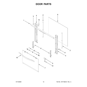 Door Parts Diagram and Parts List for VRGW3162RS0  Crosley Range