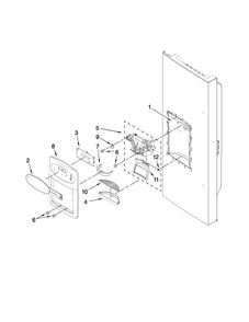 Dispenser Front Parts Diagram and Parts List for MFI2269VEQ2  Maytag Refrigerator