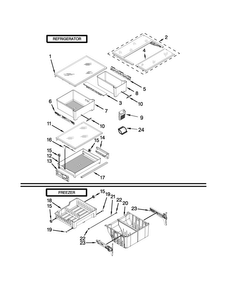 Shelf Parts Diagram and Parts List for MFB2055YEB02  Maytag Refrigerator