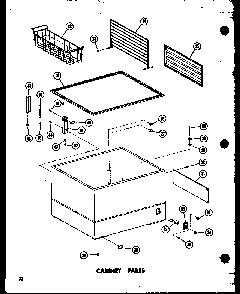 Cabinet Parts Diagram and Parts List for C28F-A P60212-74WA Amana Freezer