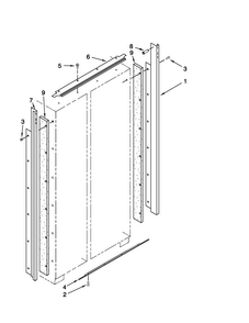 Cabinet Trim Parts Diagram and Parts List for JS42PPDUDB02  Jenn-Air Refrigerator