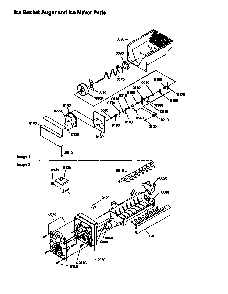 Ice Bucket Auger And Ice Makeer Parts Diagram and Parts List for SBD20S4E-P1190004WE  Amana Refrigerator