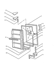 Door Assembly Diagram and Parts List for AUF200KW-P1317707W  Amana Freezer