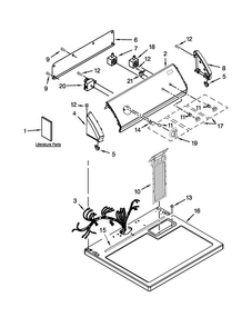 Top And Console Parts Diagram and Parts List for CGD137SDW0  Crosley Dryer