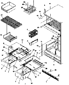 Cabinet Shelving Diagram and Parts List for TN22AL-P1300701WL  Amana Refrigerator