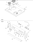 Main Top and Backguard Diagram and Parts List for ARR3100L P1143494N L Amana Range