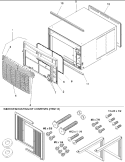 Outercase, Curtains and Front Assy Diagram and Parts List for RCF24080C5ER  Amana Air Conditioner