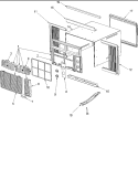 Outercase, Curtains and Front Assy Diagram and Parts List for RC10091A1D REV RC10091A1D A Amana Air Conditioner