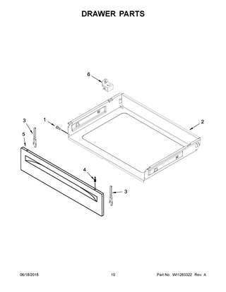 Drawer Parts Diagram and Parts List for YACR4503SFW2  Maytag Range