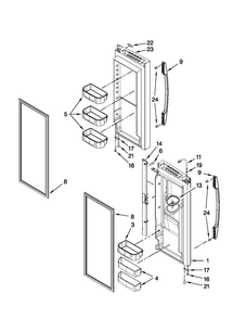 Refrigerator Door Parts Diagram and Parts List for MFI2665XEM6  Maytag Refrigerator