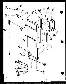 Refrigerator Door Hinge And Trim Parts Diagram and Parts List for SX22J-P1116004W  Amana Refrigerator