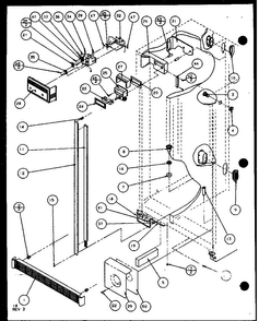 Refrigerator/freezer Controls And Cabinet Part Diagram and Parts List for BHK2-P1100602W  Amana Refrigerator