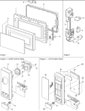 Door, Interlock & Control Panel Parts Diagram and Parts List for LD10 P1323502M Amana Microwave