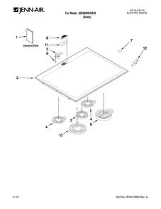 Cooktop Parts Diagram and Parts List for JES8850BCB20  Jenn-Air Range