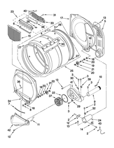 Bulkhead Parts Diagram and Parts List for MDG17MNAWW2  Maytag Dryer