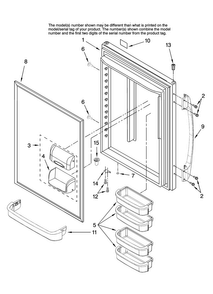 Refrigerator Door Parts Diagram and Parts List for ABB2222FED10  Amana Refrigerator