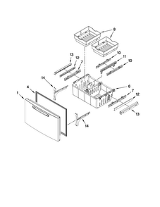 Freezer Door Parts Diagram and Parts List for MFX2571XEM1  Maytag Refrigerator