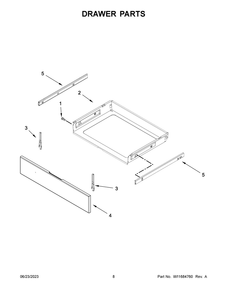 Drawer Parts Diagram and Parts List for YMES8800PZ0  Maytag Range