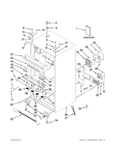 Cabinet Parts Diagram and Parts List for MFX2570AEB5  Maytag Refrigerator