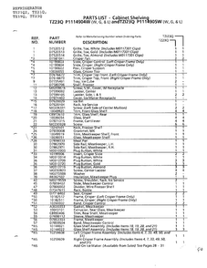 Cabinet Shelving Page 6 Diagram and Parts List for TZ21Q  Amana Refrigerator