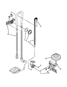 Fill, Drain And Overfill Parts Diagram and Parts List for MDB4709PAB4  Maytag Dishwasher