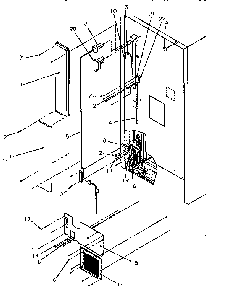 Cabinet Back Diagram and Parts List for TR21S4E-P1196103WE  Amana Refrigerator
