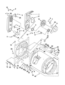 Bulkhead Parts Diagram and Parts List for CGD137HXW0  Crosley Dryer