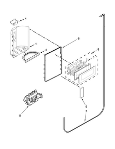 Dispenser Parts Diagram and Parts List for MSB26C6MDH00  Maytag Refrigerator