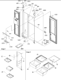 Lights, Hinges & Shelving Diagram and Parts List for SSD522VS P1320307W S Amana Refrigerator