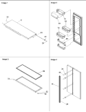 Refrigerator Door, Trim & Handles Diagram and Parts List for SRD528VE P1320402W E Amana Refrigerator