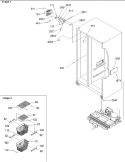 Freezer Shelves & Lights Diagram and Parts List for SRD528VE P1320402W E Amana Refrigerator