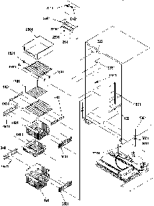 Freezer Shelves And Light Diagram and Parts List for SBI20S2W-P1190710WW  Amana Refrigerator