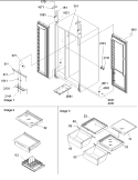 Lights, Hinges & Shelving Diagram and Parts List for ARS9107AS PARS9107AS0 Amana Refrigerator