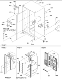 Cabinet Parts & Toe Grille Diagram and Parts List for ARS9107AS PARS9107AS0 Amana Refrigerator