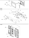 Facade Dispenser Cover, Elect Brkt Assy Diagram and Parts List for ARS236XAW PARS236XAW0 Amana Refrigerator