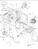 Magnetron, Transformer and Turntable Diagram and Parts List for MVH350E P1323206M Amana Microwave