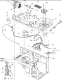 Blower Motor, Air Duct and Latch Assy Diagram and Parts List for MVH350E P1323206M Amana Microwave