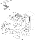 Interior Cabinet Diagram and Parts List for TR18V2E P1315705W E Amana Refrigerator